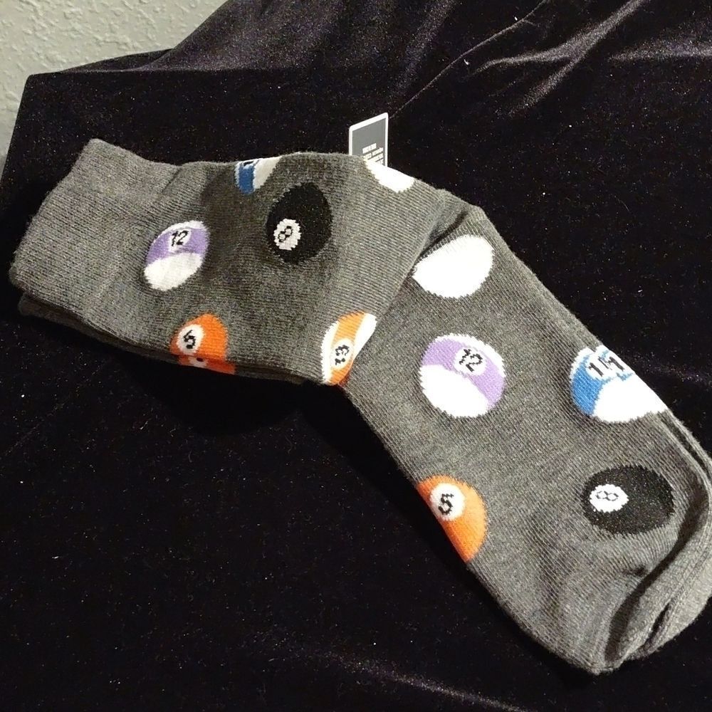 West Loop Mens Pool Ball fashion socks 6-12 - Picture 2 of 2